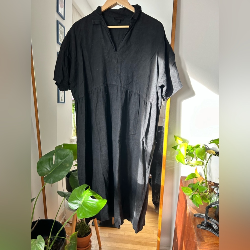 Ilana Kohn Kimbo dress, black, linen, size L